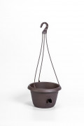 Selfwatering pot with plastic hanger Siesta brown