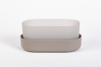 Flower box with saucer Tolita - taupe