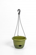 Selfwatering pot with plastic hanger Mareta green